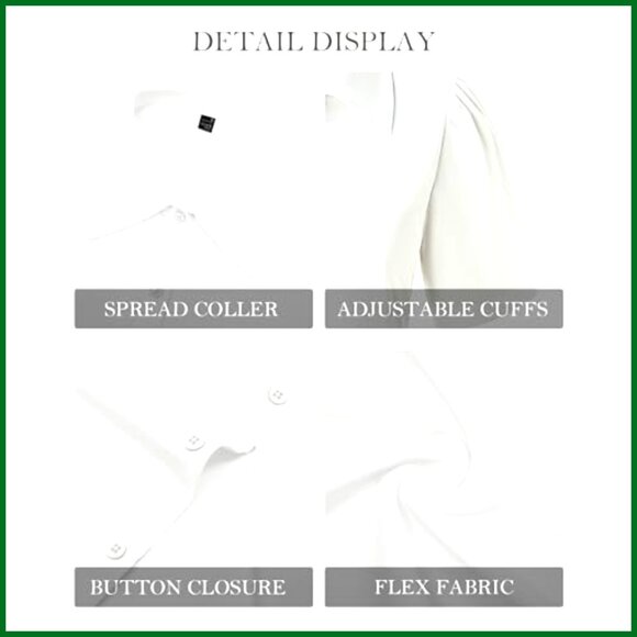 Puff Sleeve Button Down Blouse Fitted Work Top Classic Elegant Business Chic - Picture 5 of 5